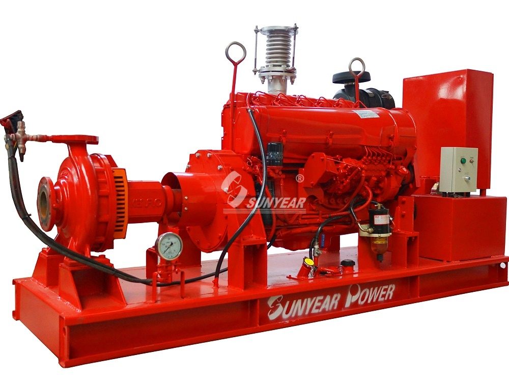 柴油机消防泵组—单级单吸离心泵(端吸泵) 单级单吸离心柴油机消防泵